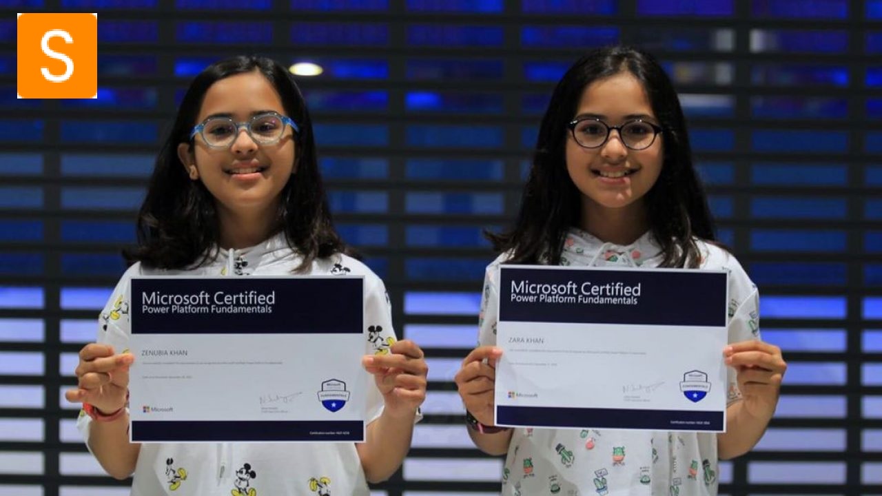 Pakistani teens Zara Khan and Zenubia Khan, the youngest to pass Microsoft Power Platform Certification